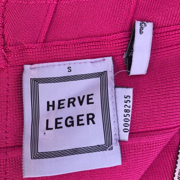Herve Leger Hot Pink and Gray Bandage Dress Size Small - Picture 10 of 16